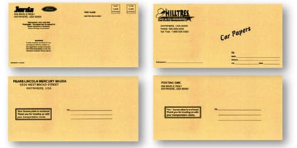 Imprinted License Plate Envelopes Sales Department Independent Automobile Dealers Association of California